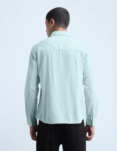 Flying Machine Men's Solid Regular Fit Shirt