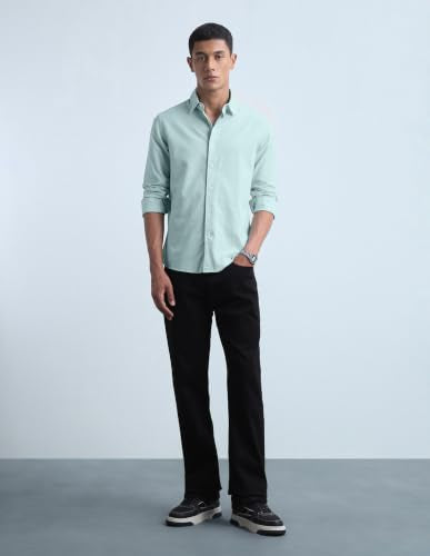 Flying Machine Men's Solid Regular Fit Shirt