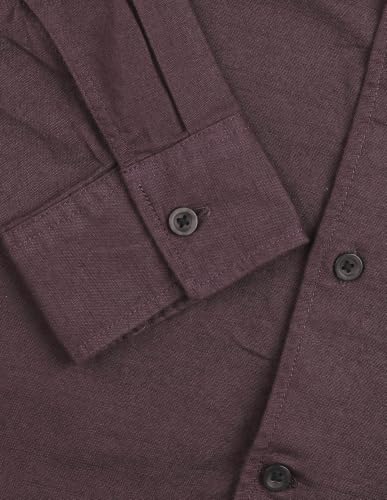 Flying Machine Deep Purple Solid Cotton Regular Fit Men's Shirt