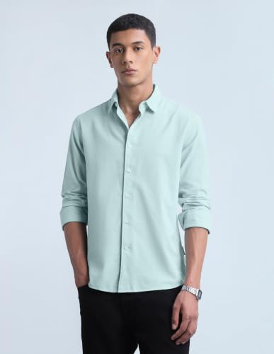 Flying Machine Men's Solid Regular Fit Shirt