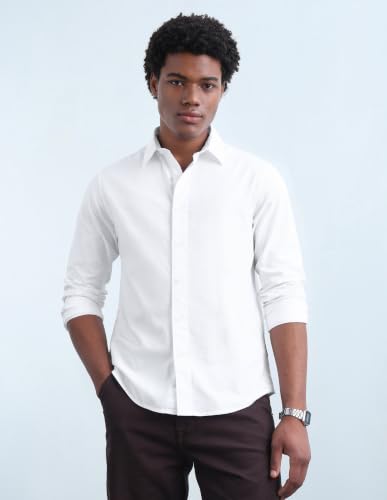 Flying Machine Men's Oxford Regular Fit Shirt