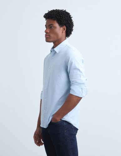 Flying Machine Light Blue Cotton Oxford Regular Fit Men's Shirt