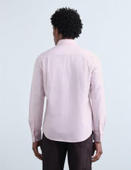 Flying Machine Men Pink Cotton Oxford Vertical Striped Regular Fit Men's Shirt