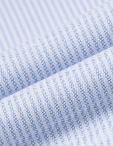 Flying Machine Blue Striped Oxford Regular Fit Men's Shirt