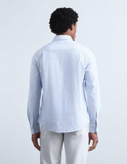 Flying Machine Blue Striped Oxford Regular Fit Men's Shirt