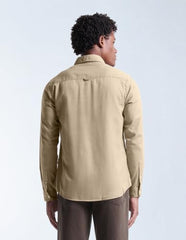 Flying Machine Beige Solid Twill Relaxed Fit Men's Shirt