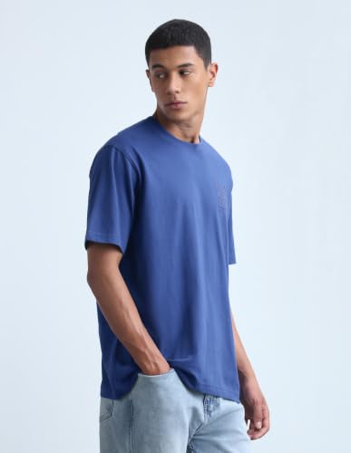 Flying Machine Men's Typographic Printed Relaxed Fit T-Shirt