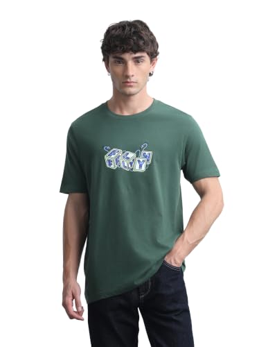 Flying Machine Men's Graphic Brand Printed Regular Fit T-Shirt