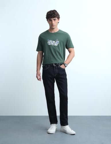 Flying Machine Men's Graphic Brand Printed Regular Fit T-Shirt