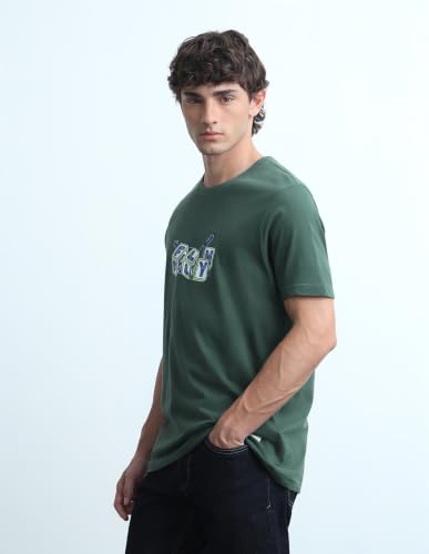 Flying Machine Men's Graphic Brand Printed Regular Fit T-Shirt