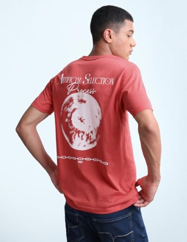 Flying Machine Men's Graphic Printed Regular Fit T-Shirt