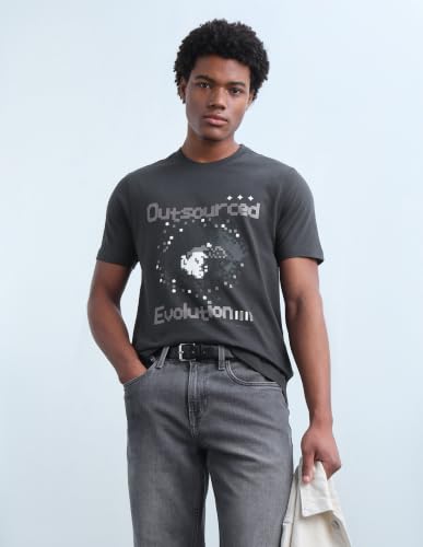 Flying Machine Men's Graphic Printed Regular Fit T-Shirt