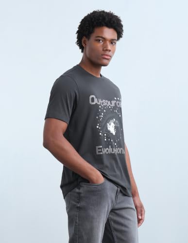 Flying Machine Men's Graphic Printed Regular Fit T-Shirt