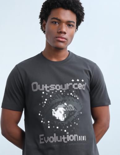 Flying Machine Men's Graphic Printed Regular Fit T-Shirt