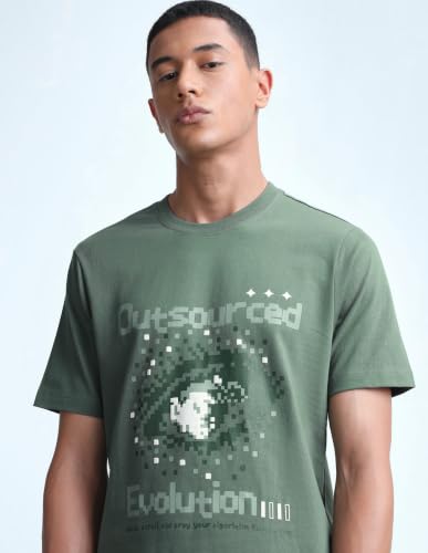 Flying Machine Men's Graphic Printed Regular Fit T-Shirt