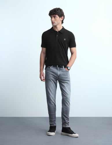 Flying Machine Men's Solid Regular Fit Polo Shirt