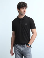 Flying Machine Men's Solid Regular Fit Polo Shirt