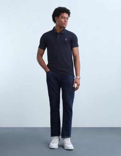 Flying Machine Men's Solid Regular Fit Polo Shirt