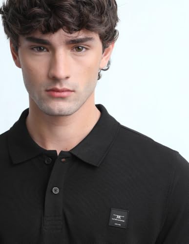 Flying Machine Men's Solid Regular Fit Polo Shirt
