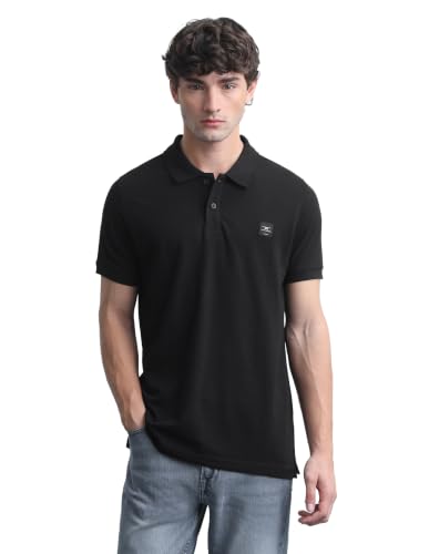 Flying Machine Men's Solid Regular Fit Polo Shirt