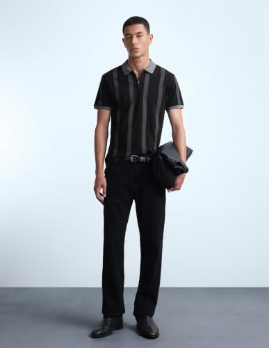 Flying Machine Men's Vertical Striped Regular Fit Polo Shirt