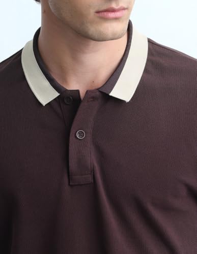 Flying Machine Men's Solid Regular Fit Polo Shirt