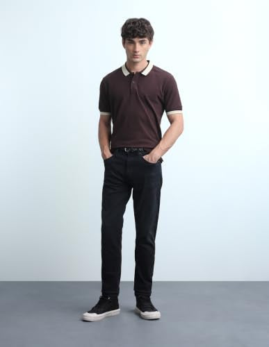 Flying Machine Men's Solid Regular Fit Polo Shirt