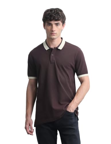 Flying Machine Men's Solid Regular Fit Polo Shirt