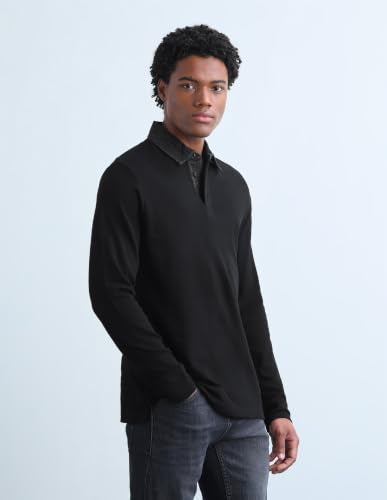 Flying Machine Men's Solid Regular Fit Polo Shirt