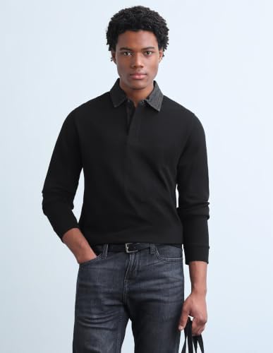 Flying Machine Men's Solid Regular Fit Polo Shirt