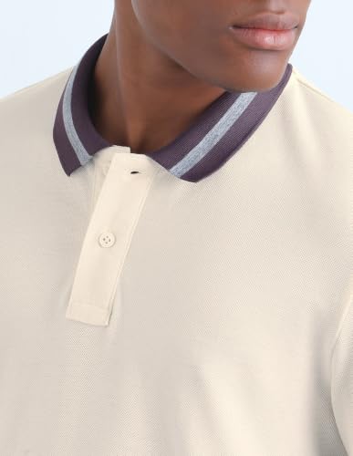 Flying Machine Egret Solid Cotton Regular Fit Men's Polo Shirt