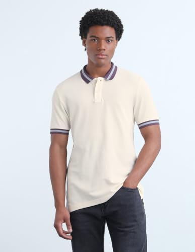 Flying Machine Egret Solid Cotton Regular Fit Men's Polo Shirt