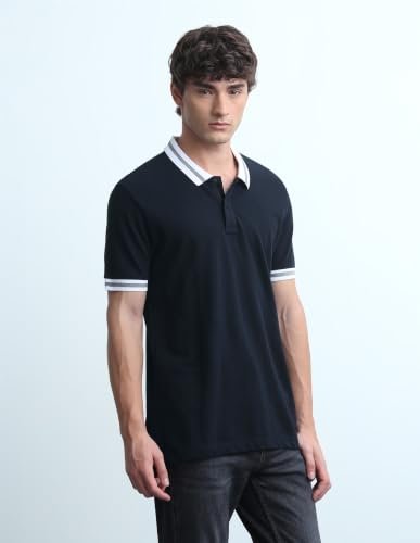 Flying Machine Men's Solid Regular Fit Polo Shirt