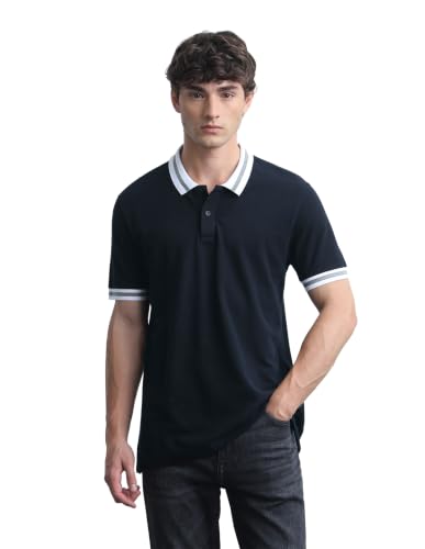 Flying Machine Men's Solid Regular Fit Polo Shirt
