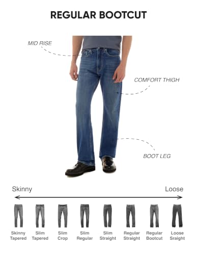 Flying Machine Dark Blue Solid Cotton Blend Bootcut Fit Men's Jeans