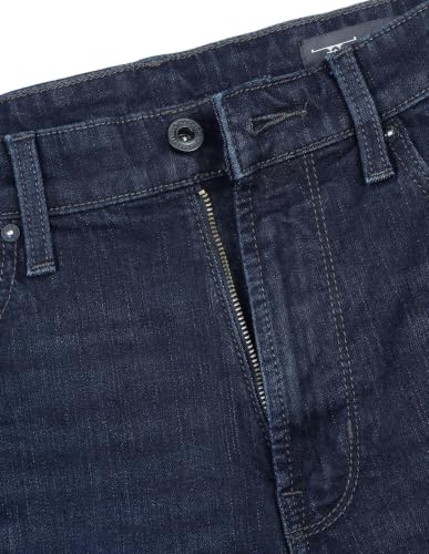 Flying Machine Dark Blue Solid Cotton Blend Bootcut Fit Men's Jeans