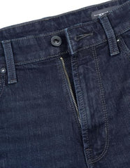 Flying Machine Dark Blue Solid Cotton Blend Bootcut Fit Men's Jeans