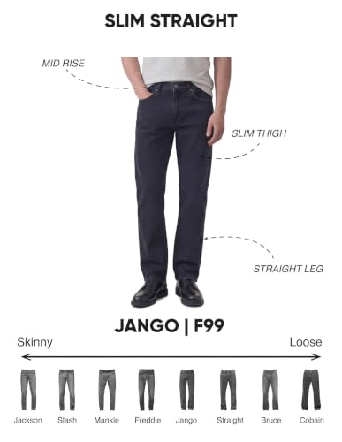 Flying Machine Dark Blue Cotton Blend Straight Fit Men's Jeans