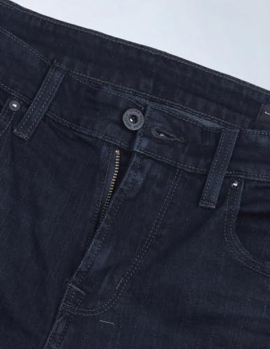 Flying Machine Dark Blue Cotton Blend Straight Fit Men's Jeans