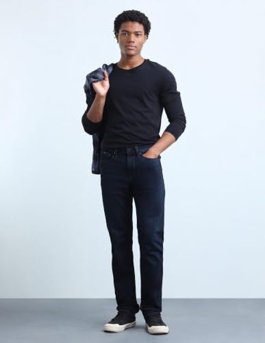 Flying Machine Men Dark Blue Solid Slim Straight Fit Men's Jeans