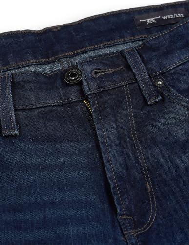 Flying Machine Men Dark Blue Solid Slim Straight Fit Men's Jeans