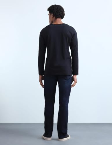 Flying Machine Men Dark Blue Solid Slim Straight Fit Men's Jeans