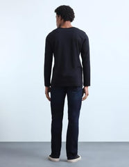 Flying Machine Men Dark Blue Solid Slim Straight Fit Men's Jeans