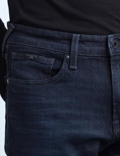 Flying Machine Men Dark Blue Solid Slim Straight Fit Men's Jeans