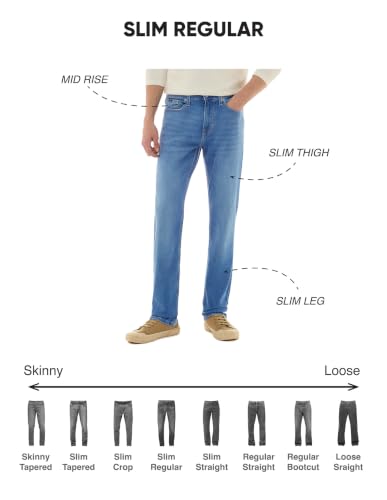 Flying Machine Men Dark Blue Solid Slim Straight Fit Men's Jeans