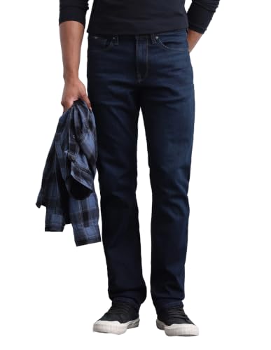 Flying Machine Men Dark Blue Solid Slim Straight Fit Men's Jeans