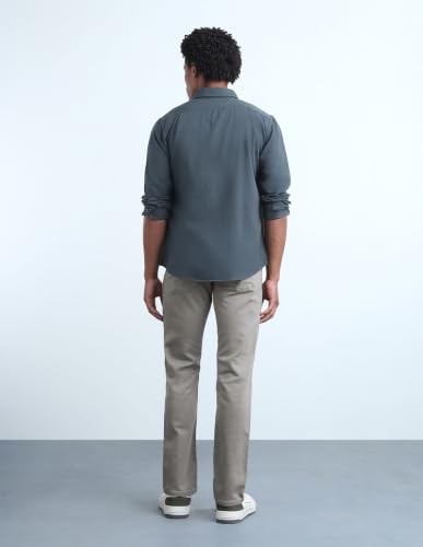 Flying Machine Light Olive Solid Cotton Slim Fit Men's Jeans