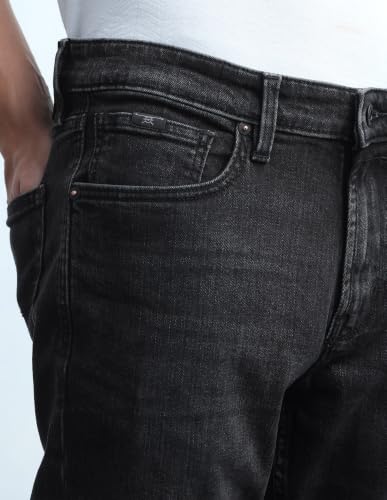 Flying Machine Men's Freddie Slim Straight Fit Whiskered Jeans