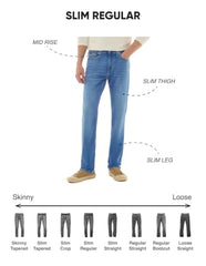 Flying Machine Men Indigo Solid Slim Fit Straight Leg Men's Jeans