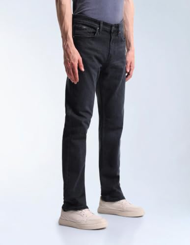 Flying Machine Men Indigo Solid Slim Fit Straight Leg Men's Jeans